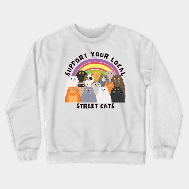 Street Cats Crewneck Sweatshirt by Sruthi